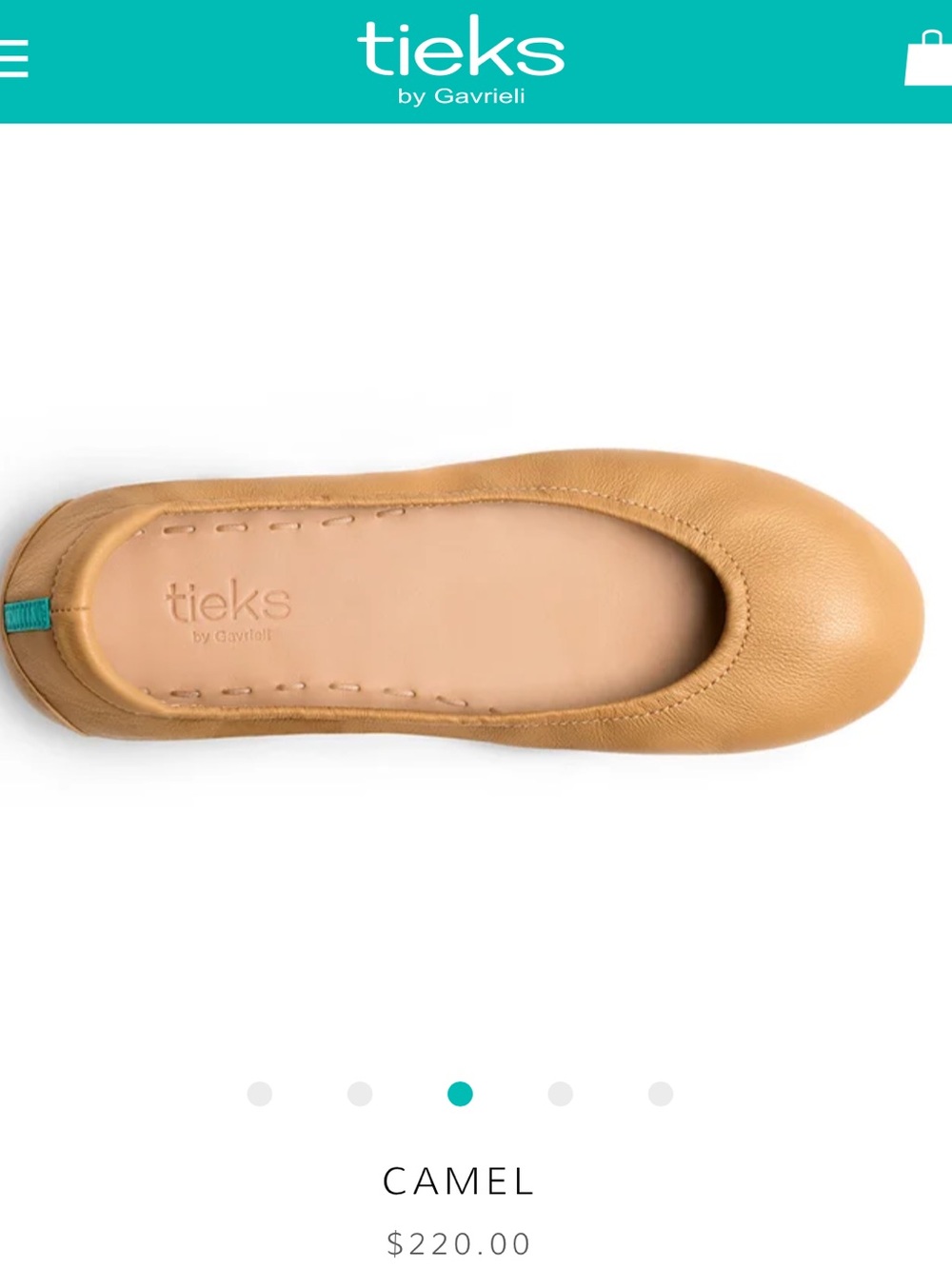 Tieks leather ballet flats in camel size 7